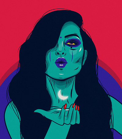 Out of the blue adobe illustrator colorful concept design digital art digital illustration female portrait illustration portrait vector art