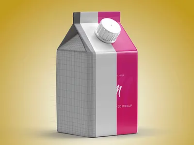 Milk Carton 3D Render – Minimal Product Visualization 3d 3dartwork 3dproductrender amazonproductimage commercialrendering graphic design mockup