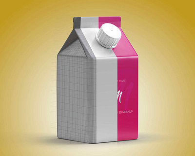 Milk Carton 3D Render – Minimal Product Visualization 3d 3dartwork 3dproductrender amazonproductimage commercialrendering graphic design mockup
