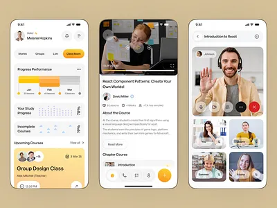 Course Learning App UI Design🎓 app college course design e learning education education app elearning courses ios android interface ios app learn learning learning app learning platform mobile mobile app online course school student ui
