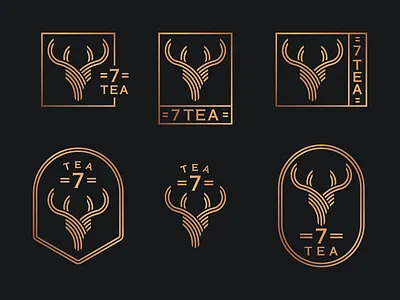 Logo sold for "7 TEA". artwork brand identity creative deer design geometric graphic design illustration line art logo tea ui