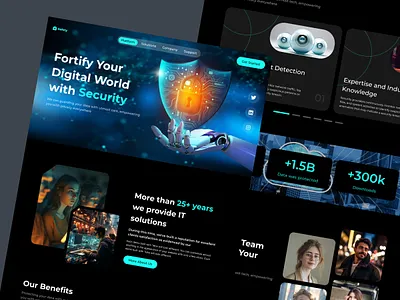 Data Security Landing Page UI clean cyber security data data security database hackers landing page network network security privacy software spydectection startup ui uiux ux webdesign webpage website designer
