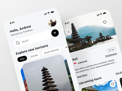 Exploring new horizons with Travelexa! ✈️ cleandesign figma productdesign travelapp traveltech uiux