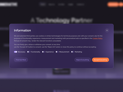 Cookie Consent UI cookie cookie banner cookie consent cookie popup cookie ui dark mode glassmorphism modal ui design web design