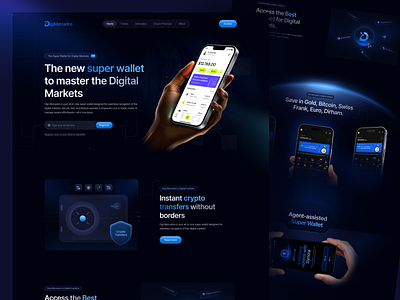Crypto Super Wallet Landing Page crypto crypto wallet crypto website cryptocurrency digital product digital wallet finance financial invest landing page online payment payment getaway secure ui design wallet web design website