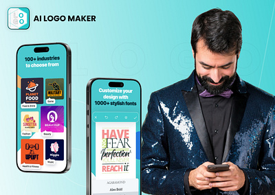 AI Logo Maker Mobile Application app branding design graphic design illustration logo typography ui ux vector