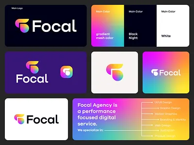 Focal Agency: Precision in Digital Performance brand branding design f logo focal graphic design illustration logo logo design minimal modern