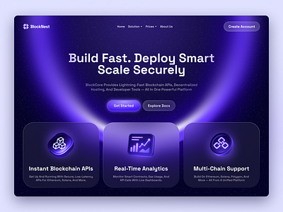 Blockchain Website Design blockchain landing page blockchain website blockchan cryptocurrency dark mood fintech home page homepage invest ui ux web design web3 website