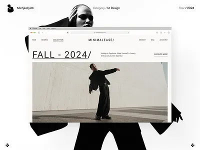 MINIMALEASE - Clothing Brand Landing Page Design brand brand identity branding business clothing design ecommerce editorial fashion figma light mode minimalism platform saas simple ui user experience user interface ux website