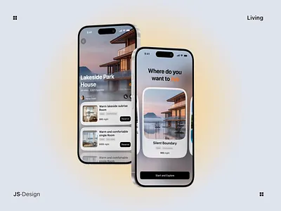 Hotel reservation App blur clean figma illustration ui