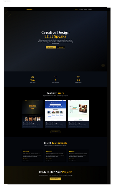 Portfolio webstie design portfolio landing page portfolio website