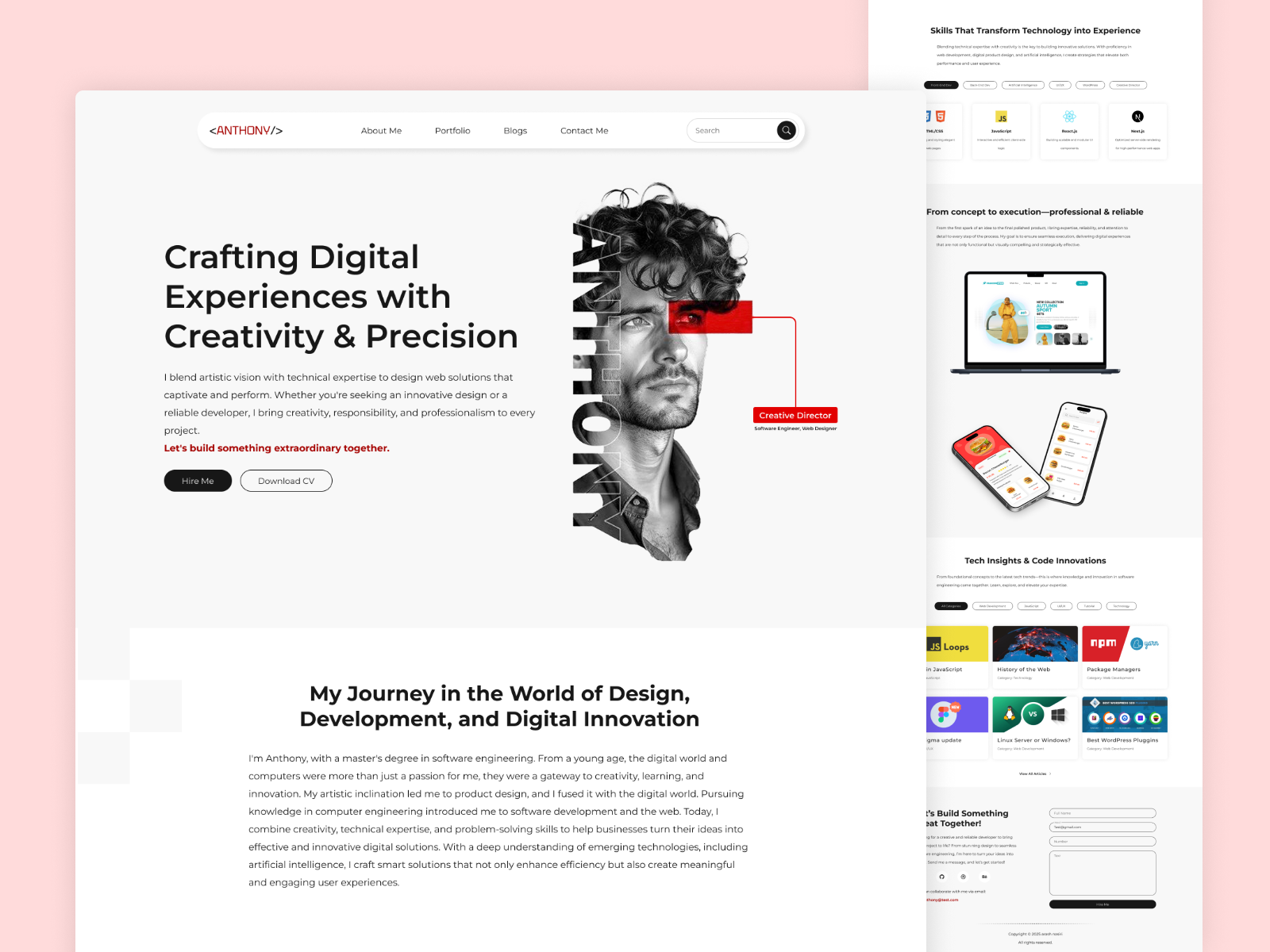 Personal Portfolio Website creative developer landing page personal portfolio ui ux web website