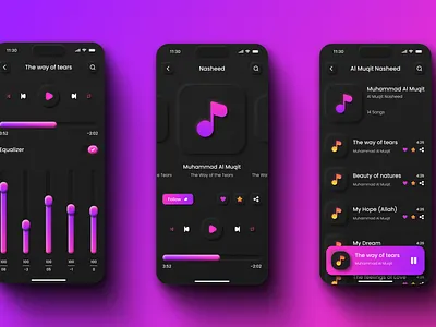 Futuristic Music Player UI – Soft Neumorphism darkmodeui futuristicdesign minimalinterface musicplayerui neumorphism softui uidesign