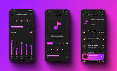 Futuristic Music Player UI – Soft Neumorphism darkmodeui futuristicdesign minimalinterface musicplayerui neumorphism softui uidesign