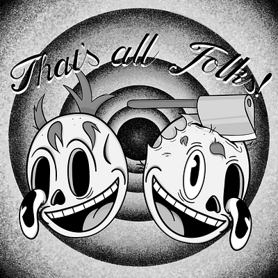 Vintage cartoon: That's all folks branding graphic design illustration lettering