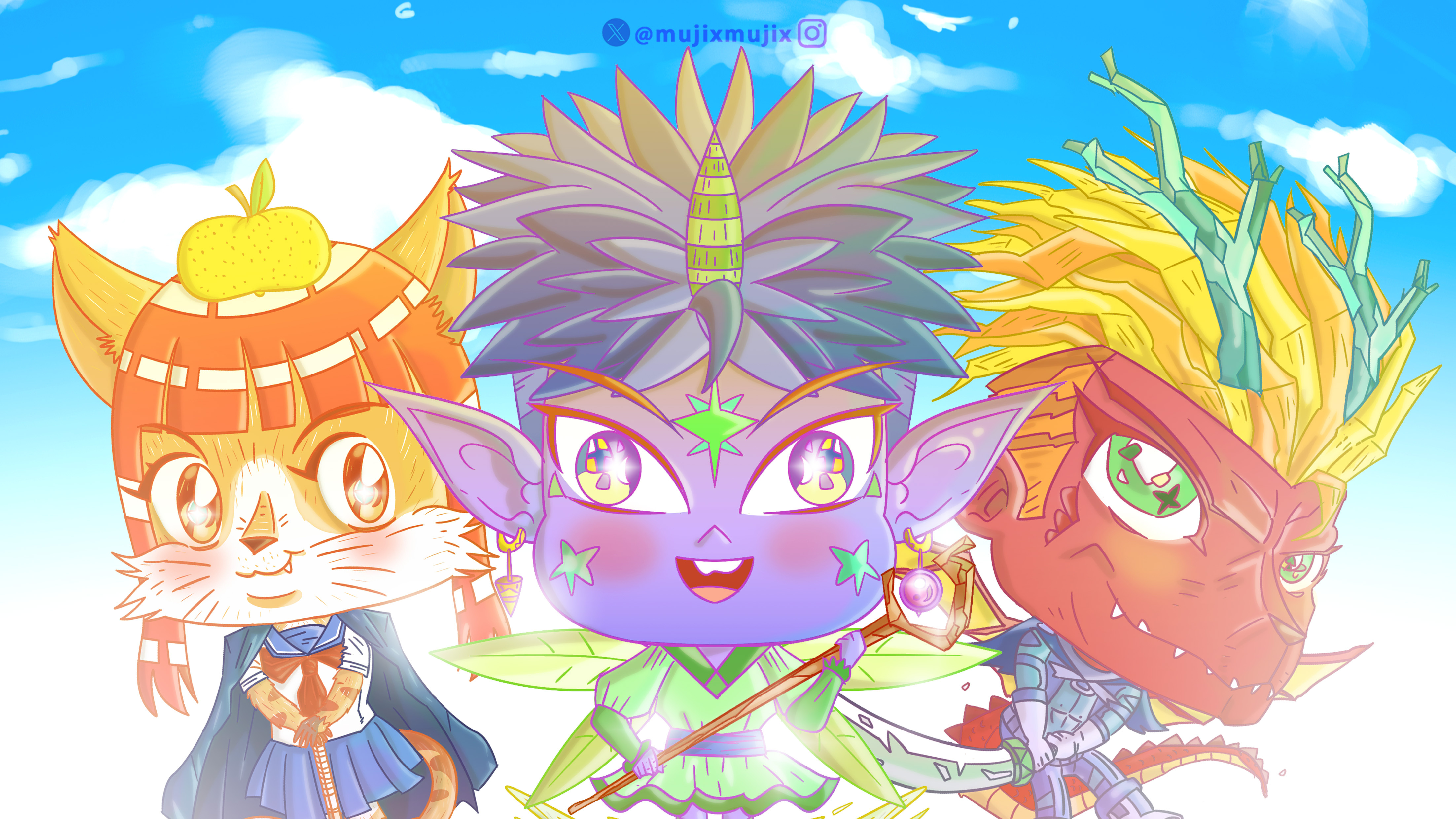 Chibi Creature in Anime Style anime artwork character character design chibi cute illustration mujix