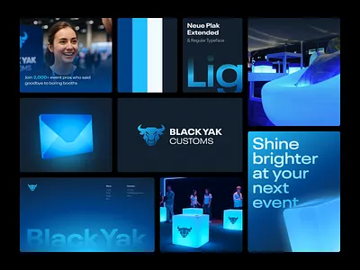 Brand Identity Direction 01 for Black Yak Customs b2b blue brand brand identity branding design glow gradient graphic design identity logo minimal modern professional saas tech technology typography ui ux
