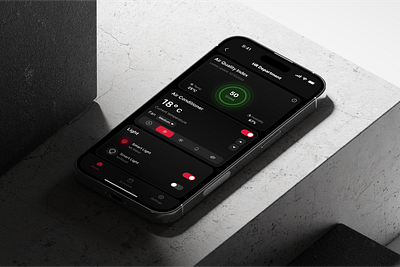 Smart Office & Home Control App dark mode mobile app mobile design modern smart home smart office ui user interface uxui design