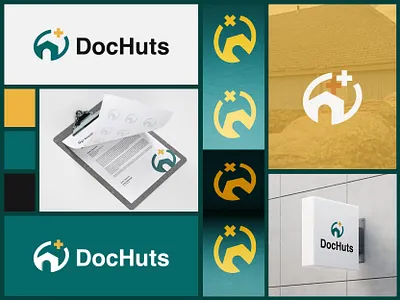 DocHuts – Logo & Brand Identity design. brandidentity brandingportfolio designforstartups dochuts dribbbledesing freelancedesign graphic design healthcarebranding healthcaretech healthdesign logodesing medicallogo minimallogo visualidentity