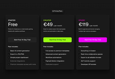 Dark mode Pricing Section branding design figma framer graphic design illustration logo pricing product saas section ui uiux ux web design website