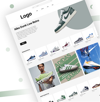 Sport Shop Home Page home shop sport ui ux