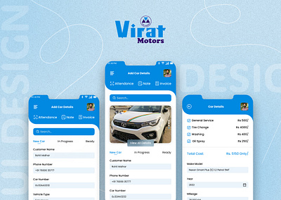 Virat Motors - Mobile Application Mockup