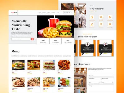 Food Website UI Design creativeui design figmadesign fooddelivery foodwebsite homepage landing page landingpage modernwebdesign responsiveui restaurantwebsite ui ui of website uidesign ux webdesign website