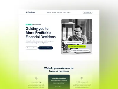 PlanEdge – Modern Website Design for Financial Advisors clean ui consultant website finance finance website landing page responsive design ui ux