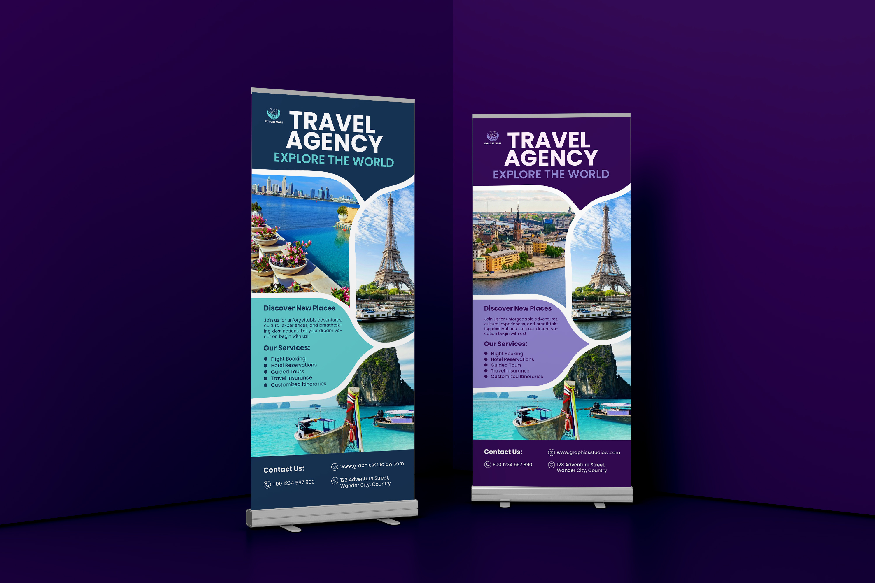 Creative Travel Banner Design for Holiday Ads branding business corporate creative design graphic design layout professional rollup tourism design travel poster