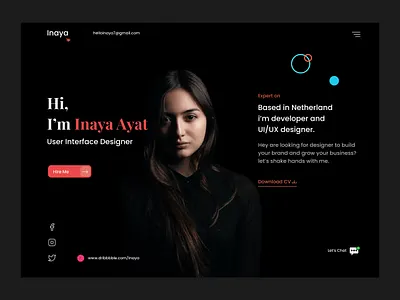 Personal Portfolio web UI dark design designer landing page personal landing page personal portfolio personal website tazrin ui uiux uiux designer website