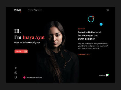 Personal Portfolio web UI dark design designer landing page personal landing page personal portfolio personal website tazrin ui uiux uiux designer website