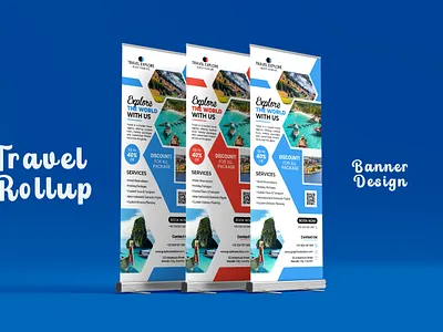 Travel Roll-Up Banner Design for Tour Agency branding business corporate creative design graphic design sleek design tourism design