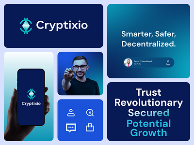 Cryptixio Blockchain Branding UI Design blockchain design branding branding desgin crypto branding crypto platform ui crypto ui design design for startup design system fintech desgin high conversion design modern ui nft design ui ui design ux