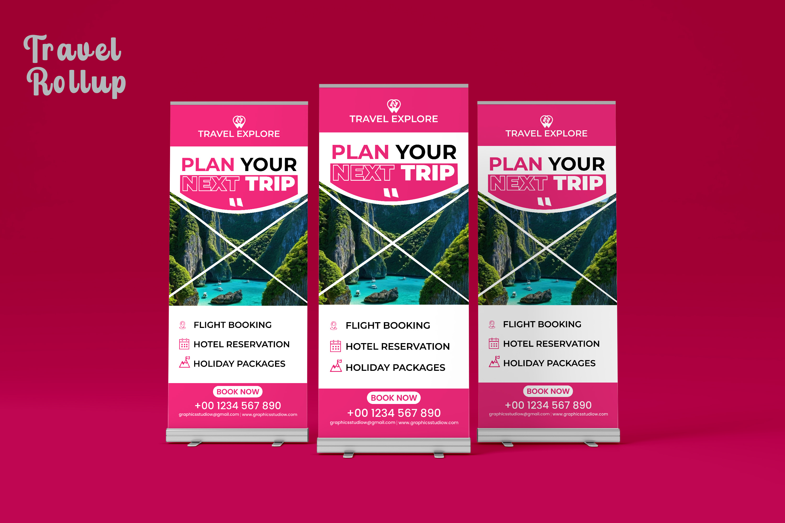 Travel Agency Banner Design Eye Catching Rollup Concept banner design branding business corporate creative design graphic design illustration minimal poster