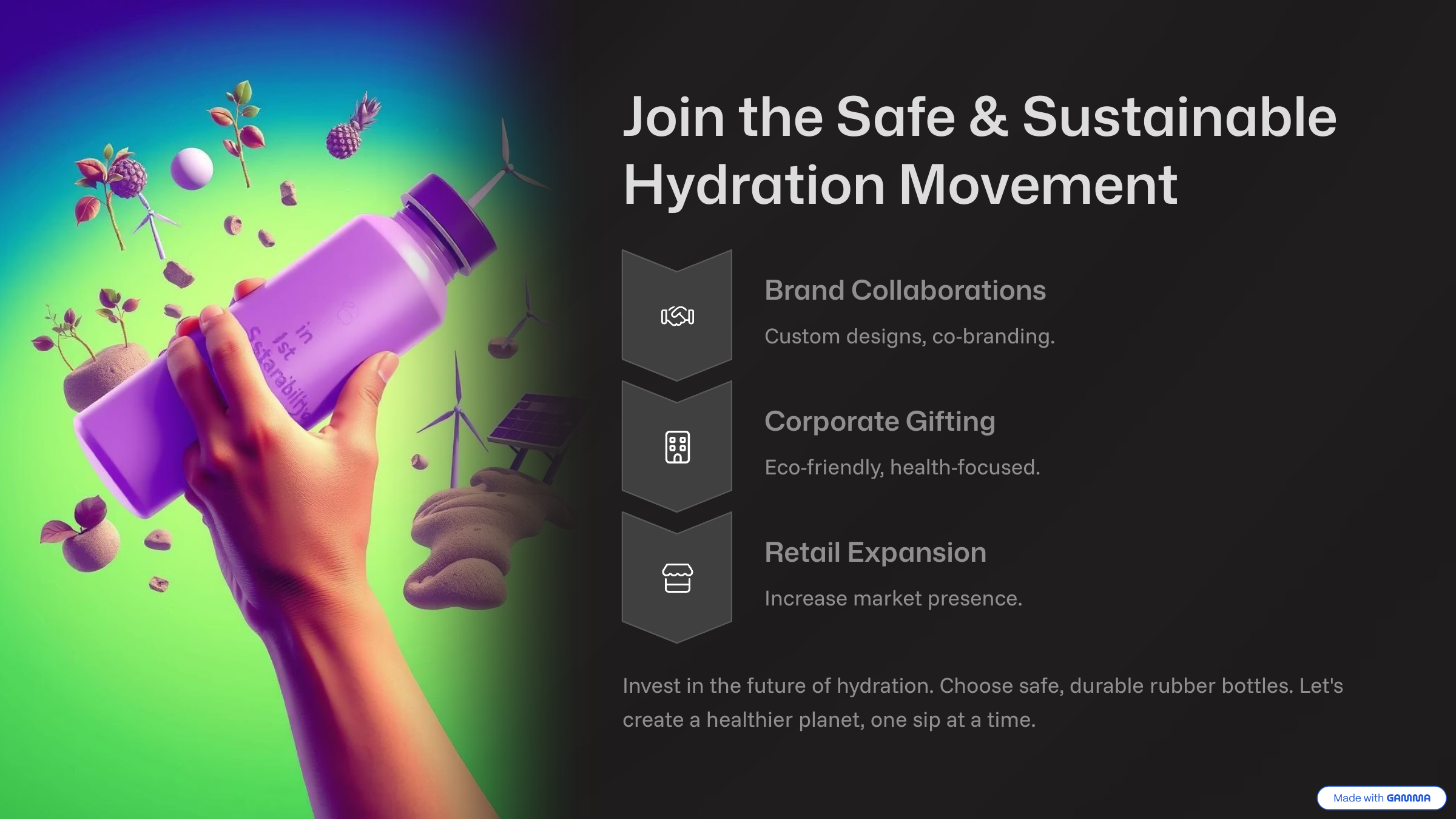 "EcoSmart Hydration: Rubber Bottle Concept Presentation" bottle concept eco ecosmart hydration presentation rubber smaryt