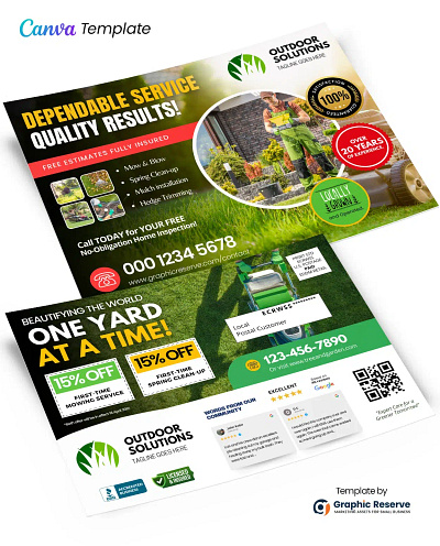 Lawn Care EDDM Postcard Template – Canva Design for Direct Mail eddm eddm design eddm template lawn care lawn care eddm lawn care postcard postcard postcard design postcard template
