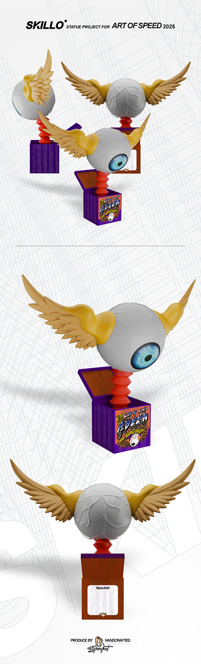 SKILLO - Eye Ball Statue Figure 3d branding concept eyeball figure figure toy graphic design handmadenotfactory logo skillo