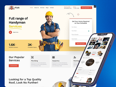 Fixit – Full-Range Handyman Services Platform elementor elementor pro handyman service web design web development website wordpress