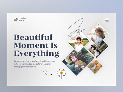 Photography website - header design artist portfolio black and white creative portfolio gallery header design home page image portfolio landing page design minimalist design modern design photographer portfolio photography photography website photos ui uiux ux website design website ui design website uiux