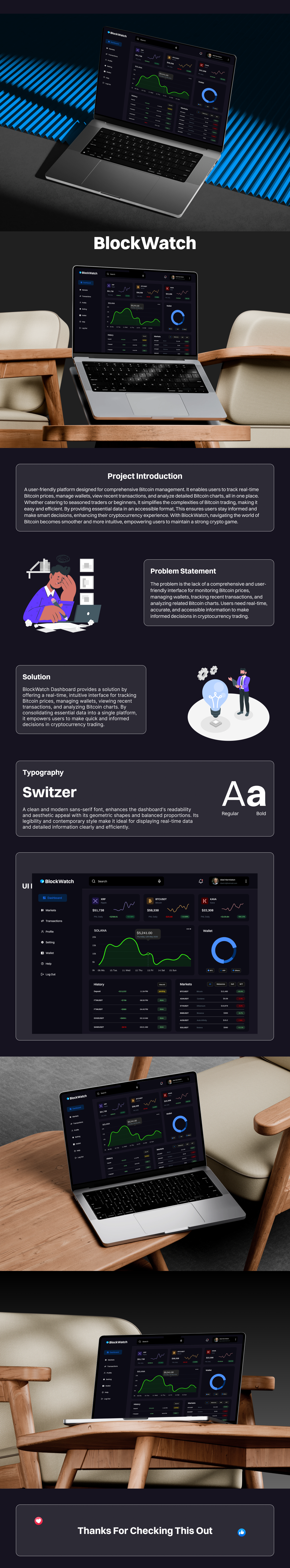 BlockWatch: Simplified Management and Tracking of Bitcoin bitcoin crypto dashboard design figma ui ux