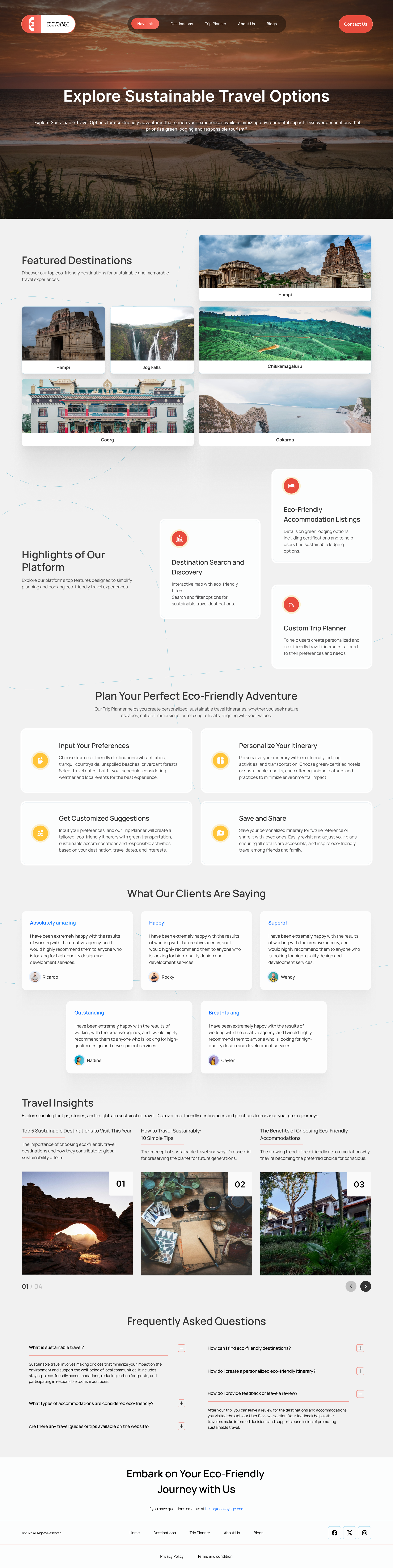 EcoVoyage: Explore Sustainably travell ui ux webdesign website