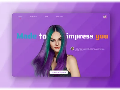 Hair Dye Website Landing Page branding design inspiration graphic design hair dye website hair website landing page purple ui wbesite website design website template