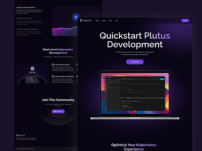 Landing Page for Kuber IDE animation branding design ide ide landing page illustration landing page ui website