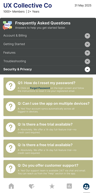 Prompt 92: Frequently Asked Questions daily92 faq figma mobileapp