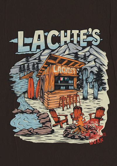 LACHIES PROJECT CO apparel bar bonfire branding cactus clothing drawing graphic design handdrawn illustration logo merchandise mountain outdoor product design tshirt typograph vintage