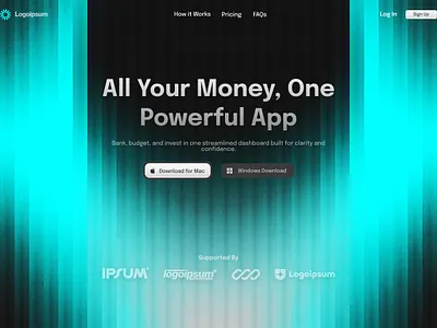 Fintech Landing Page Hero Section Design app design figma ui design web design