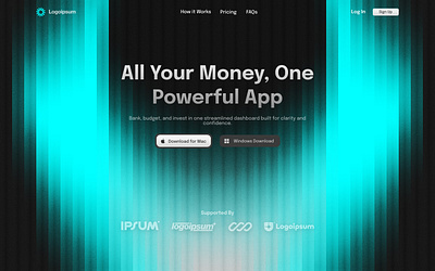 Fintech Landing Page Hero Section Design app design figma ui design web design