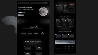 AI-Powered Business Solutions-Homepage UI Design ai driven solution ai solution branding interaction design minimal web design modern business modern website design pricing card design ui design uiux website