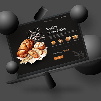 Bakery website app ui cleanui darkui ecommercedesign hero area design landing page design landing page ui organicbread rusticdesign ui ui ux design ui design website