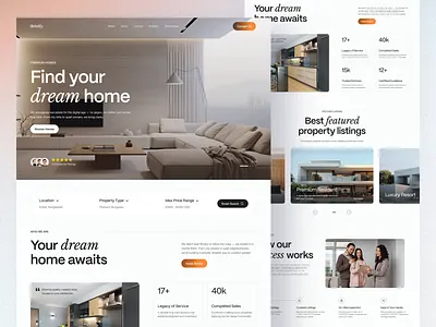 Brickly Estate Website 2025 designsystem estate minimalui property management propertytech real estate saasdesign website